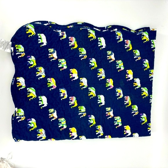 NWT Ivy Hill Throw Elephant Quilted Colorful Animal Print Kids Navy Size 50X60 - Picture 4 of 6